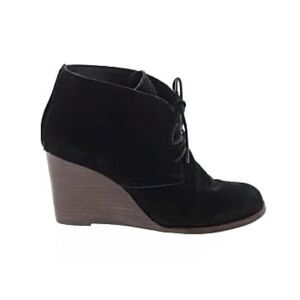 Lucky Brand Black Suede Wedge Boots